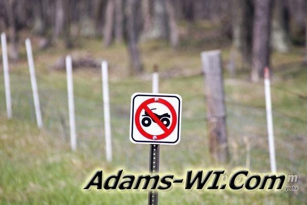No ATVing in Colburn Township sign No ATVing in Colburn Township sign