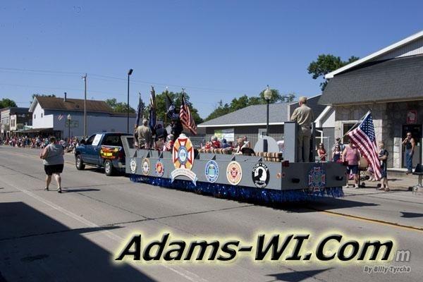 VFW float with American flags VFW float with American flags