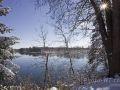 Artistic winter photo of Friendship Lake.
