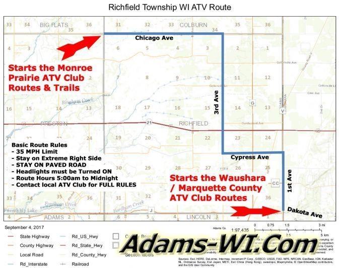 Adams County WI ATVing UTV / ATV Routes Trails & Maps